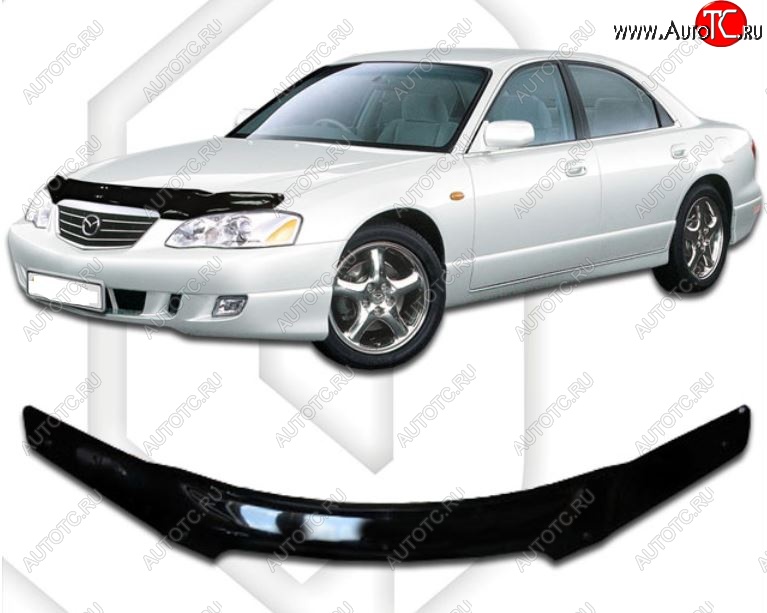 2 159 р. Дефлектор капота CA-Plastic Mazda Millenia (1992-2003) (Classic черный, Без надписи)  с доставкой в г. Пермь