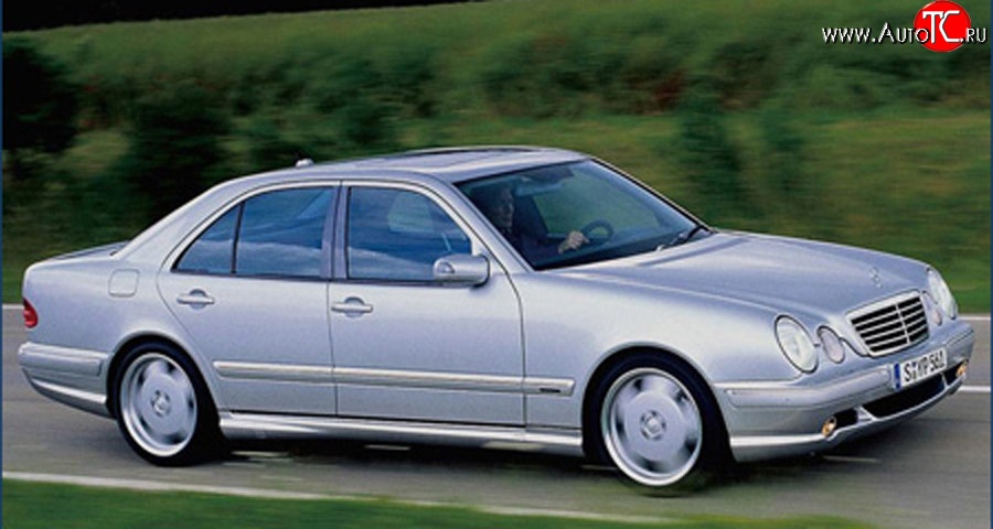 8 149 р. Пороги накладки AMG E55 Mercedes-Benz E-Class W210 дорестайлинг седан (1996-1999) (Неокрашенные)  с доставкой в г. Пермь