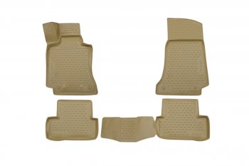 Комплект 3D ковриков салона Element (полиуретан) Mercedes-Benz C-Class ( С205,  S205,  W205) (2014-2025) дорестайлинг купе, дорестайлинг универсал, дорестайлинг седан, рестайлинг седан (Бежевые)