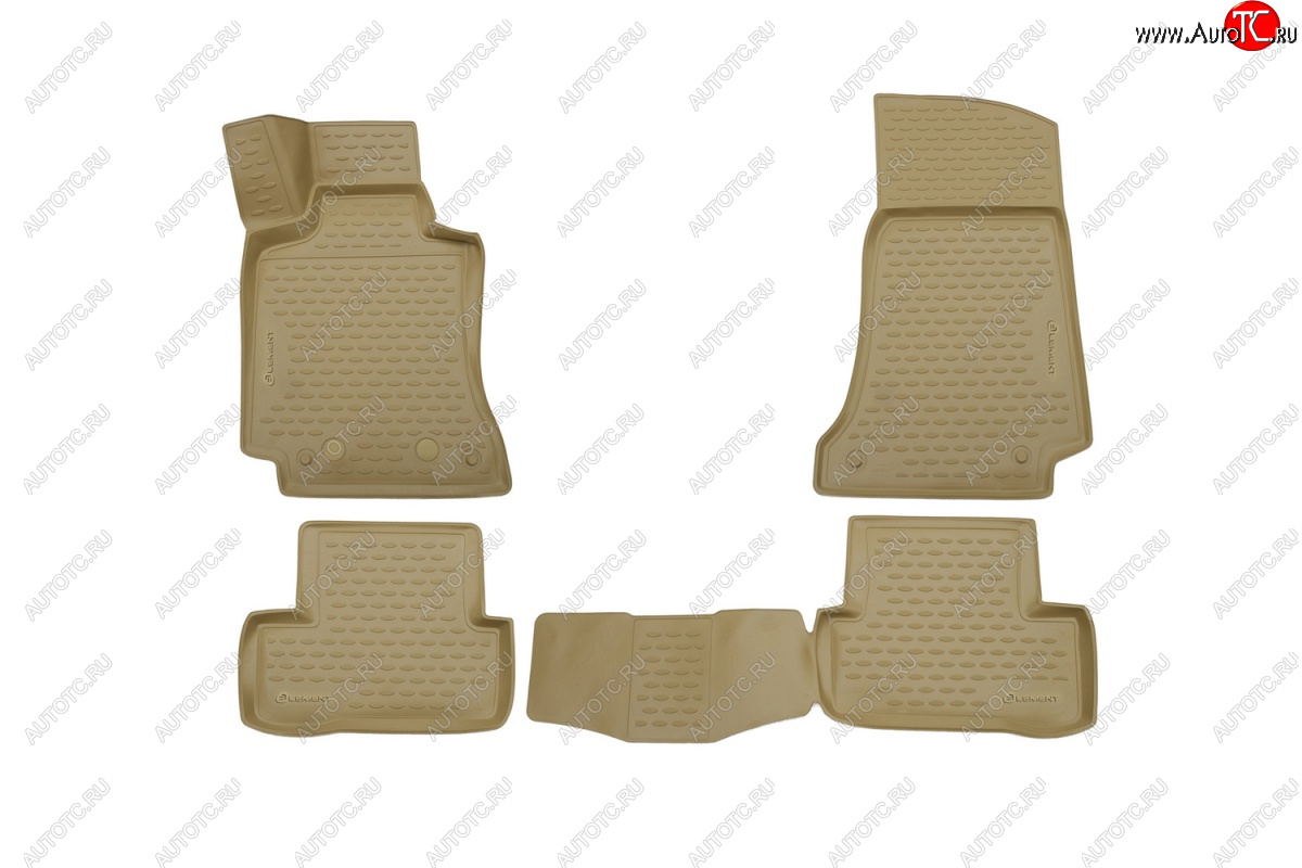 3 199 р. Комплект 3D ковриков салона Element (полиуретан)  Mercedes-Benz C-Class ( С205,  S205,  W205) (2014-2025) дорестайлинг купе, дорестайлинг универсал, дорестайлинг седан, рестайлинг седан (Бежевые)  с доставкой в г. Пермь