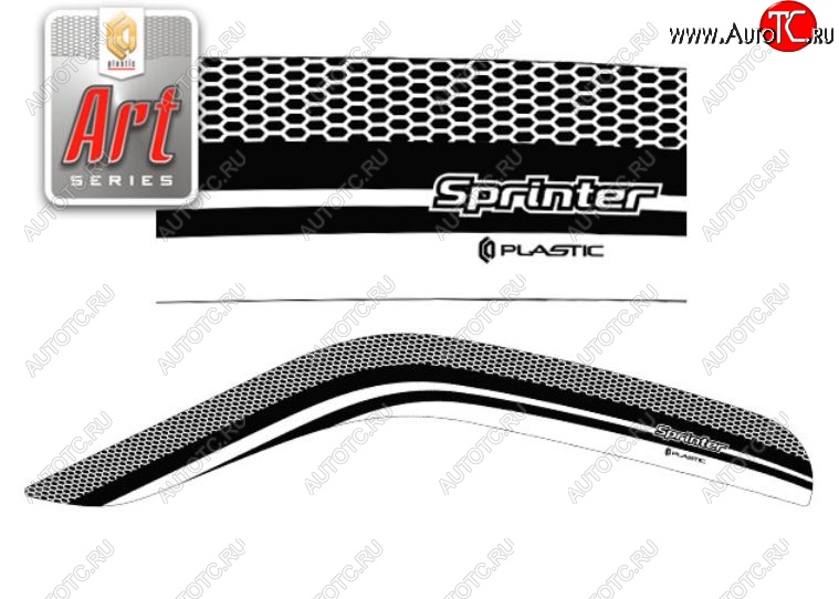 2 159 р. Дефлектора окон CA-Plastic  Mercedes-Benz Sprinter  W906 (2014-2018) рестайлинг (Серия Art графит, Без хром.молдинга)  с доставкой в г. Пермь