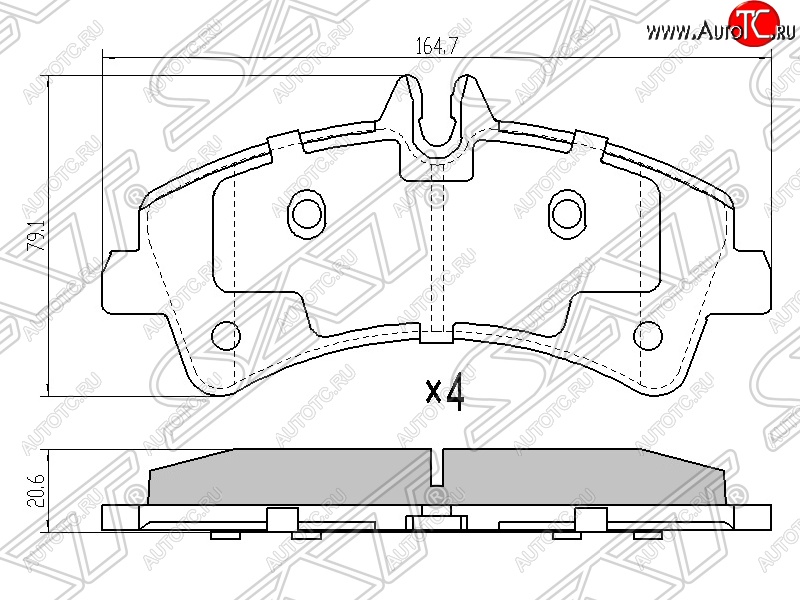 1 439 р. Колодки тормозные задние SAT Mercedes-Benz Sprinter W906 (2006-2013)  с доставкой в г. Пермь