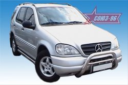 Защита переднего бампера Souz-96 (d76) Mercedes-Benz ML class  W163 (1997-2001) дорестайлинг