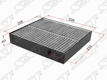 Фильтр салонный SAT (угольный 205х228х40 mm) Mercedes-Benz ML class  W163 (1997-2005) дорестайлинг, рестайлинг