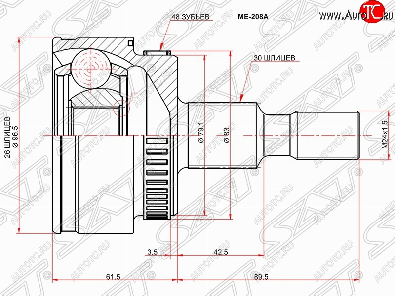 2 389 р. ШРУС SAT (наружный/ABS, 26*30*79 мм)  Mercedes-Benz ML class  W163 (1997-2005) дорестайлинг, рестайлинг  с доставкой в г. Пермь