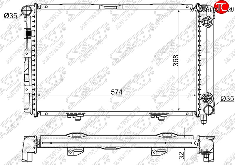 15 799 р. Радиатор двигателя (пластинчатый, 1.8/2.0/2.0D/2.2D, АКПП) SAT Mercedes-Benz C-Class W201 седан (1982-1992)  с доставкой в г. Пермь