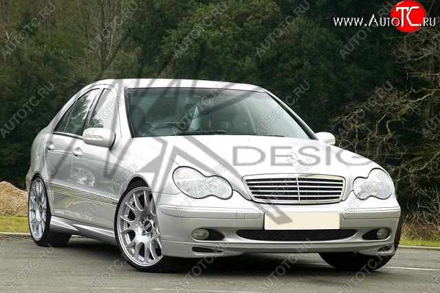 12 219 р. Накладка на передний бампер Rieger Mercedes-Benz C-Class W203 дорестайлинг седан (2000-2004)  с доставкой в г. Пермь