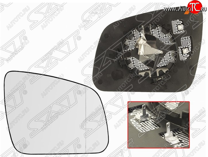 839 р. Правое полотно зеркала SAT (асферическое с обогревом) Mercedes-Benz C-Class W204 дорестайлинг седан (2007-2011)  с доставкой в г. Пермь