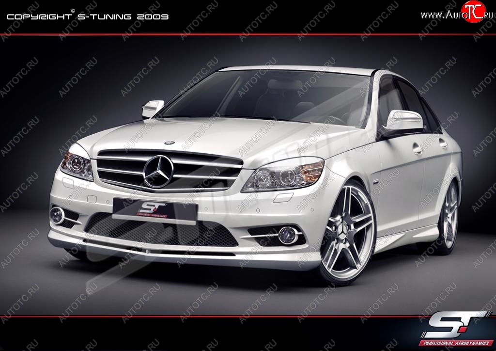 25 899 р. Передний бампер Wild Mercedes-Benz C-Class W204 дорестайлинг седан (2007-2011)  с доставкой в г. Пермь