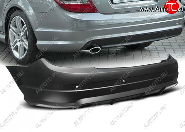35 449 р. Задний бампер AMG Style Mercedes-Benz C-Class W204 дорестайлинг седан (2007-2011) (Неокрашенный)  с доставкой в г. Пермь