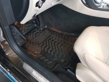 2 049 р. Комплект ковриков в салон Aileron 3D (с подпятником)  Mercedes-Benz C-Class  W205 (2015-2018) дорестайлинг седан  с доставкой в г. Пермь. Увеличить фотографию 8