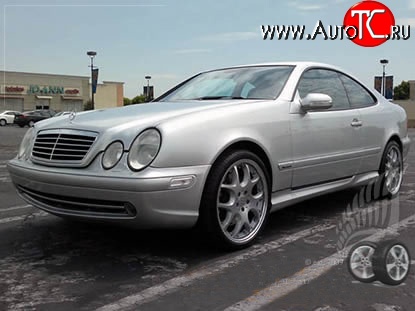 5 649 р. Пороги накладки CLK 55 AMG Mercedes-Benz CLK class W208 (1997-2002) (Неокрашенные)  с доставкой в г. Пермь