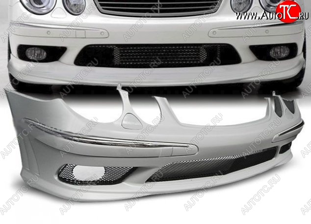 30 949 р. Передний бампер AMG Style Mercedes-Benz E-Class W211 дорестайлинг седан (2002-2006) (Неокрашенный)  с доставкой в г. Пермь