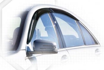 Дефлектора окон (Long) CA-Plastiс Mercedes-Benz S class  W221 (2006-2013) (Classic полупрозрачный, Без хром.молдинга)