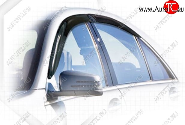 2 079 р. Дефлектора окон (Long) CA-Plastiс  Mercedes-Benz S class  W221 (2006-2013) (Classic полупрозрачный, Без хром.молдинга)  с доставкой в г. Пермь