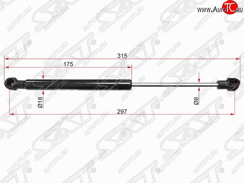 399 р. Упор крышки багажника SAT (газовый) Mercedes-Benz S class W221 (2006-2013)  с доставкой в г. Пермь