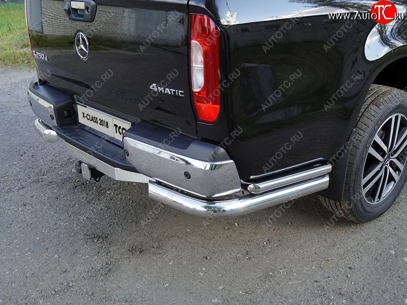 36 299 р. Защита заднего бампера (уголки двойные) ТСС 76,1/42,4 мм Mercedes-Benz X class W470 (2017-2020)  с доставкой в г. Пермь