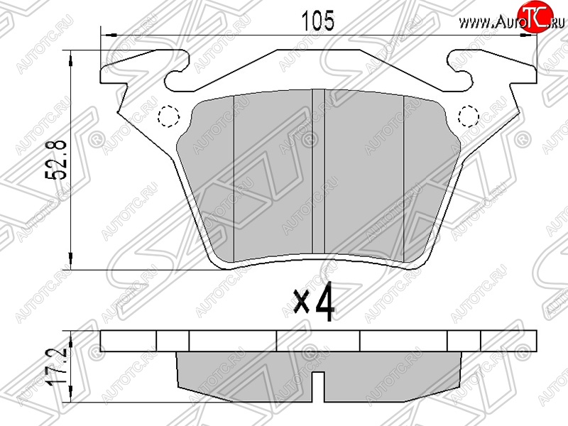 689 р. Колодки тормозные SAT (задние) Mercedes-Benz Vito W638 (1996-2003)  с доставкой в г. Пермь
