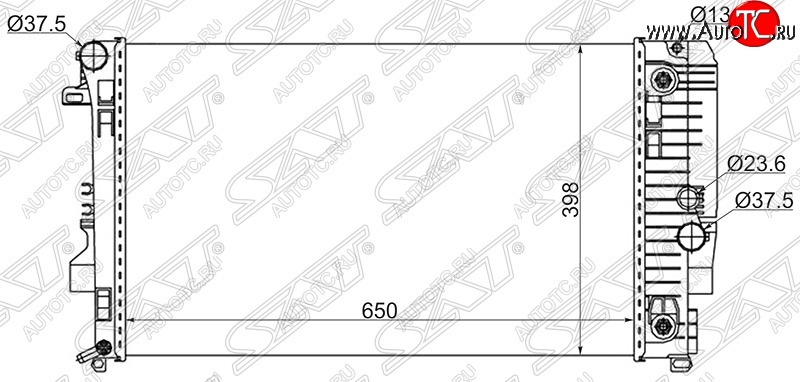 9 499 р. Радиатор двигателя (пластинчатый, 2.0D/2.2D/3.2/3.5, МКПП/АКПП) SAT Mercedes-Benz Vito W639 дорестайлинг (2003-2010)  с доставкой в г. Пермь