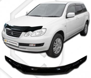 2 079 р. Дефлектор капота CA-Plastic Mitsubishi Airtek (2001-2008) (серия Classic черный)  с доставкой в г. Пермь. Увеличить фотографию 2