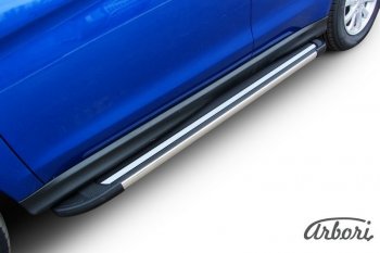 12 509 р. Порожки для ног Arbori Luxe Black Mitsubishi ASX 1-ый рестайлинг (2013-2016)  с доставкой в г. Пермь. Увеличить фотографию 2