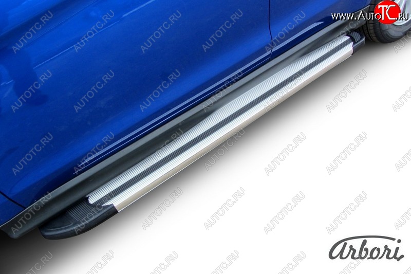 11 789 р. Порожки для ног Arbori Luxe Silver Mitsubishi ASX 1-ый рестайлинг (2013-2016)  с доставкой в г. Пермь