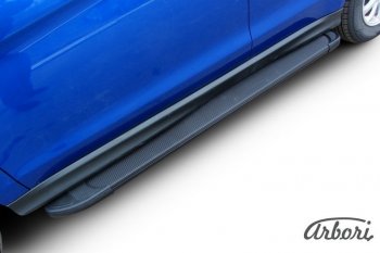11 609 р. Порожки для ног Arbori Optima Black Mitsubishi ASX 1-ый рестайлинг (2013-2016)  с доставкой в г. Пермь. Увеличить фотографию 2