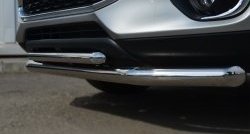 17 899 р. Защита переднего бампера (2 трубыØ63 и 42 мм, нержавейка) SLITKOFF  Mitsubishi ASX (2013-2016) 1-ый рестайлинг  с доставкой в г. Пермь. Увеличить фотографию 3