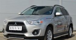 17 899 р. Защита переднего бампера (2 трубыØ63 и 42 мм, нержавейка) SLITKOFF  Mitsubishi ASX (2013-2016) 1-ый рестайлинг  с доставкой в г. Пермь. Увеличить фотографию 4