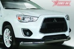Защита переднего бампера одинарная Souz-96 Premium (d60) Mitsubishi ASX 1-ый рестайлинг (2013-2016)