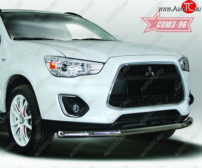 8 909 р. Защита переднего бампера одинарная Souz-96 Premium (d60) Mitsubishi ASX 1-ый рестайлинг (2013-2016)  с доставкой в г. Пермь