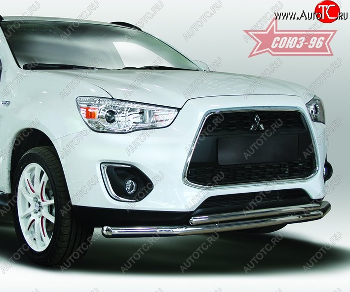 13 994 р. Защита переднего бампера двойная Souz-96 (d460/42)  Mitsubishi ASX (2013-2016) 1-ый рестайлинг  с доставкой в г. Пермь