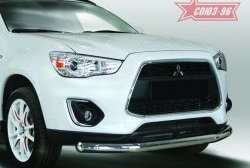 Защита переднего бампера одинарная Souz-96 (d76) Mitsubishi ASX 1-ый рестайлинг (2013-2016)