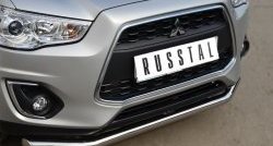15 399 р. Одинарная защита переднего бампера диаметром 63 мм SLITKOFF  Mitsubishi ASX (2013-2016) 1-ый рестайлинг  с доставкой в г. Пермь. Увеличить фотографию 2