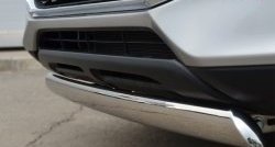 9 749 р. Защита переднего бампера (Ø75х42 мм, нержавейка) Russtal Mitsubishi ASX 1-ый рестайлинг (2013-2016)  с доставкой в г. Пермь. Увеличить фотографию 3