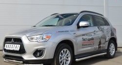 76 999 р. Защита порогов из круглой трубы диаметром 63 мм Russtal Mitsubishi ASX 1-ый рестайлинг (2013-2016) (Защита порогов с со скосами на торцах (вариант 1))  с доставкой в г. Пермь. Увеличить фотографию 4