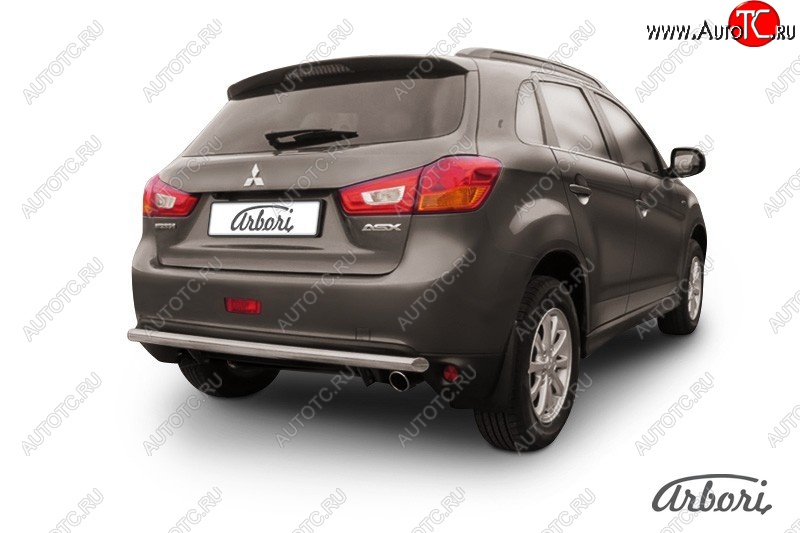 11 429 р. Защита заднего бампера Arbori (нержавейка, 1 труба d57 mm).  Mitsubishi ASX (2013-2016) 1-ый рестайлинг  с доставкой в г. Пермь