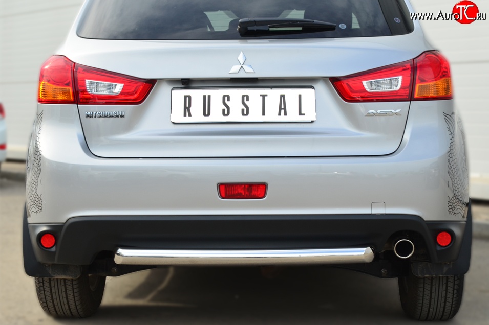 15 849 р. Одинарная защита заднего бампера из трубы диаметром 63 мм SLITKOFF  Mitsubishi ASX (2013-2016) 1-ый рестайлинг  с доставкой в г. Пермь