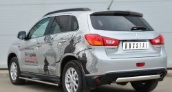 10 949 р. Защита заднего бампера (Ø75x42 мм, нержавейка) Russtal Mitsubishi ASX 1-ый рестайлинг (2013-2016)  с доставкой в г. Пермь. Увеличить фотографию 3