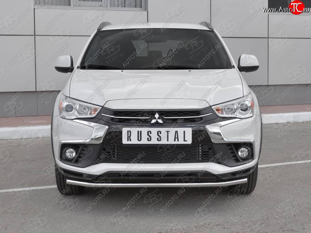 14 999 р. Защита переднего бампера (Ø42 мм, нержавейка) SLITKOFF Mitsubishi ASX 2-ой рестайлинг (2017-2020)  с доставкой в г. Пермь