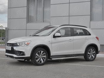 14 999 р. Защита переднего бампера (Ø42 мм, нержавейка) SLITKOFF Mitsubishi ASX 2-ой рестайлинг (2017-2020)  с доставкой в г. Пермь. Увеличить фотографию 2