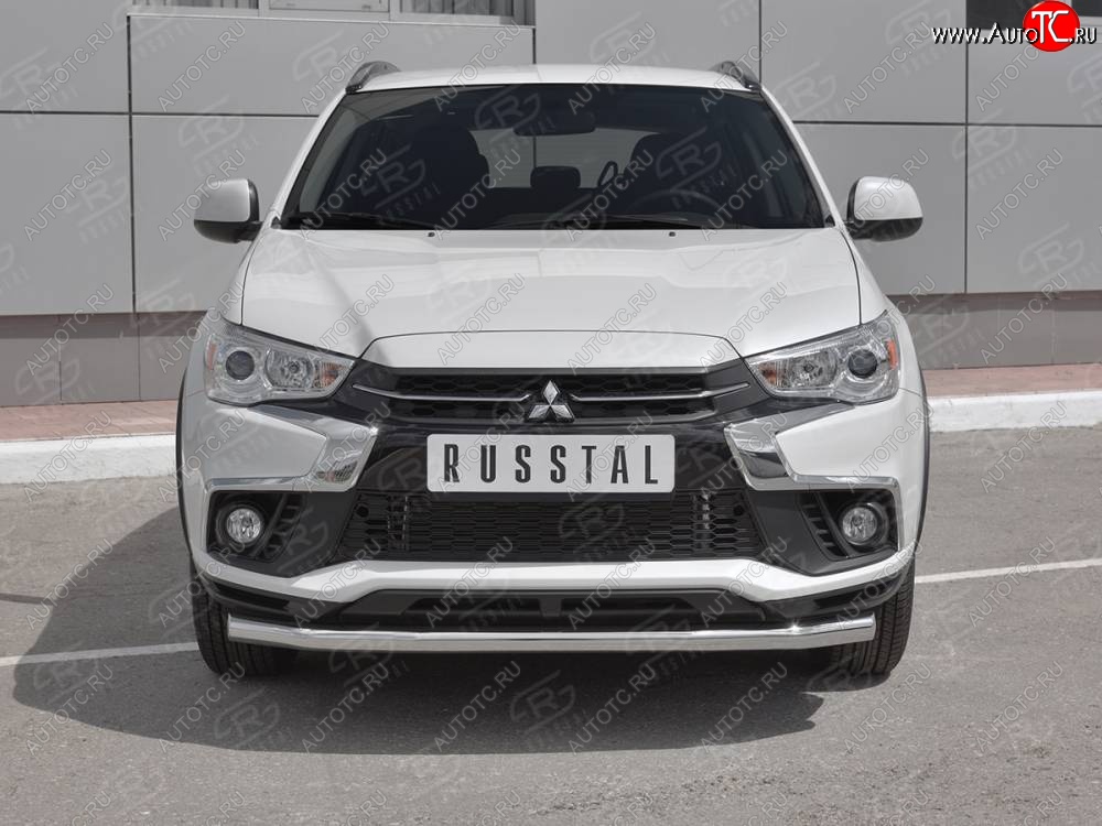 15 299 р. Защита переднего бампера (Ø63 мм, секции, нержавейка) SLITKOFF Mitsubishi ASX 2-ой рестайлинг (2017-2020)  с доставкой в г. Пермь