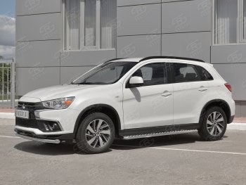 15 299 р. Защита переднего бампера (Ø63 мм, секции, нержавейка) SLITKOFF Mitsubishi ASX 2-ой рестайлинг (2017-2020)  с доставкой в г. Пермь. Увеличить фотографию 2