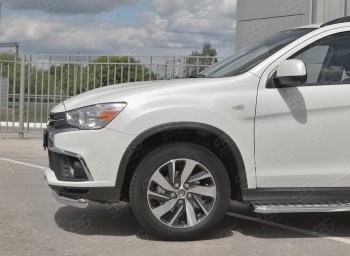 15 299 р. Защита переднего бампера (Ø63 мм, секции, нержавейка) SLITKOFF Mitsubishi ASX 2-ой рестайлинг (2017-2020)  с доставкой в г. Пермь. Увеличить фотографию 3