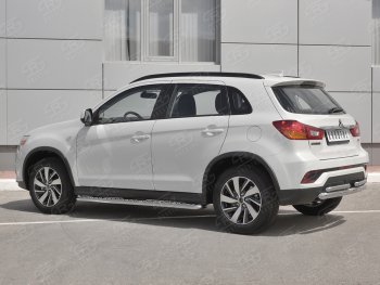 16 699 р. Защита заднего бампера (Ø63/2 по 42 мм, нержавейка) SLITKOFF  Mitsubishi ASX (2017-2020) 2-ой рестайлинг  с доставкой в г. Пермь. Увеличить фотографию 2