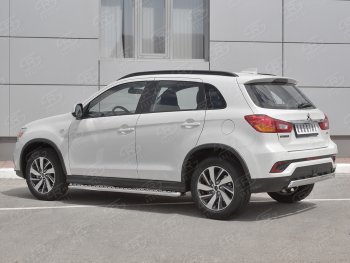 10 949 р. Защита заднего бампера (Ø75x42 мм, нержавейка) Russtal Mitsubishi ASX 2-ой рестайлинг (2017-2020)  с доставкой в г. Пермь. Увеличить фотографию 2