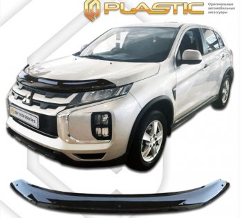 2 099 р. Дефлектор капота на CA-Plastic Mitsubishi ASX 3-ий рестайлинг (2019-2025) (серия Classic черный)  с доставкой в г. Пермь. Увеличить фотографию 2
