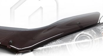 1 999 р. Дефлектор капота на CA-Plastic  Mitsubishi ASX (2019-2025) 3-ий рестайлинг (серия Classic полупрозрачный, Без надписи)  с доставкой в г. Пермь. Увеличить фотографию 2