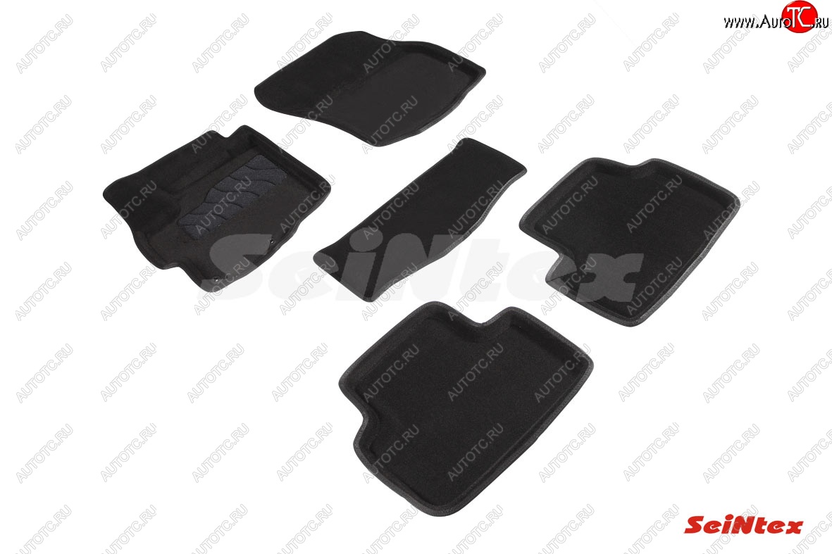 7 399 р. Комплект ворсовых ковриков в салон Seintex (3D) Mitsubishi ASX 3-ий рестайлинг (2019-2025) (Черный)  с доставкой в г. Пермь