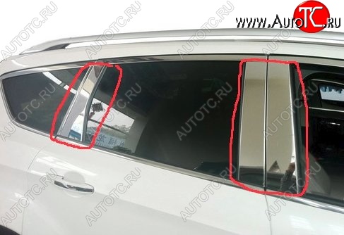 4 749 р. Центральные накладки на стойки дверей СТ Mitsubishi ASX дорестайлинг (2010-2012) (Неокрашенные)  с доставкой в г. Пермь